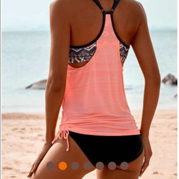 PRINTED LINED TANKINI SET - Picture 2 of 4